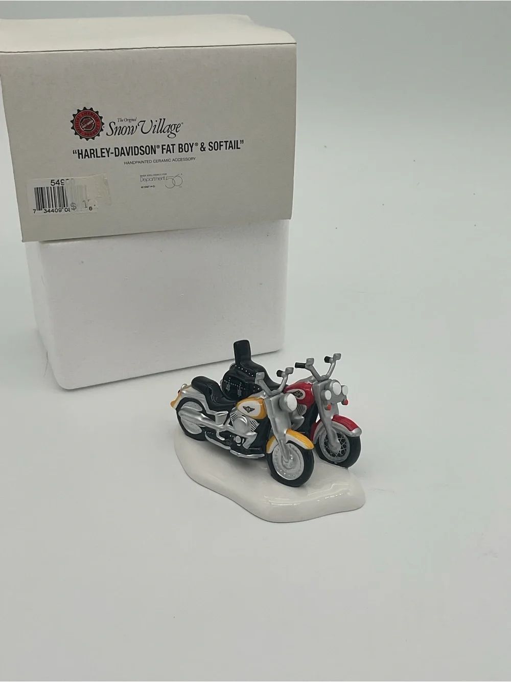 Department 56 White Ceramic Base with Black Maker Stamps